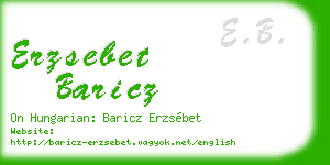 erzsebet baricz business card